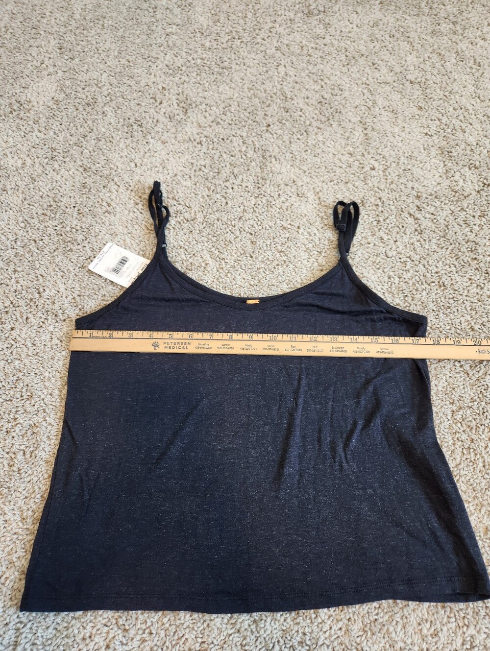 NWT Free People Black Spaghetti Strap Tank Top Size Medium - Picture 4 of 5
